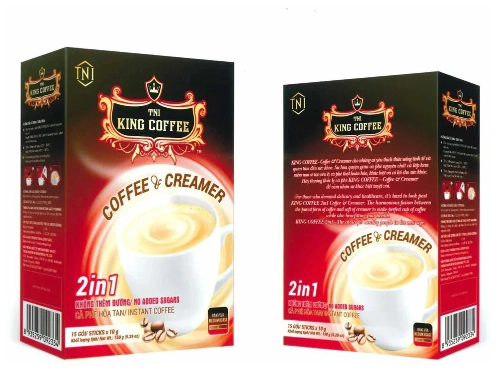Кофе растворимый TNI KING COFFEE без сахара со сливками, 2 в 1, 15 стиков по 10 г