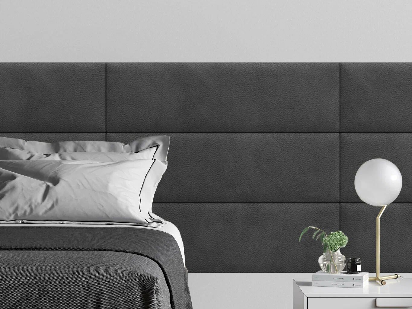 

Мягкое изголовье кровати Velour Grey 30х100 см 4 шт., Серый