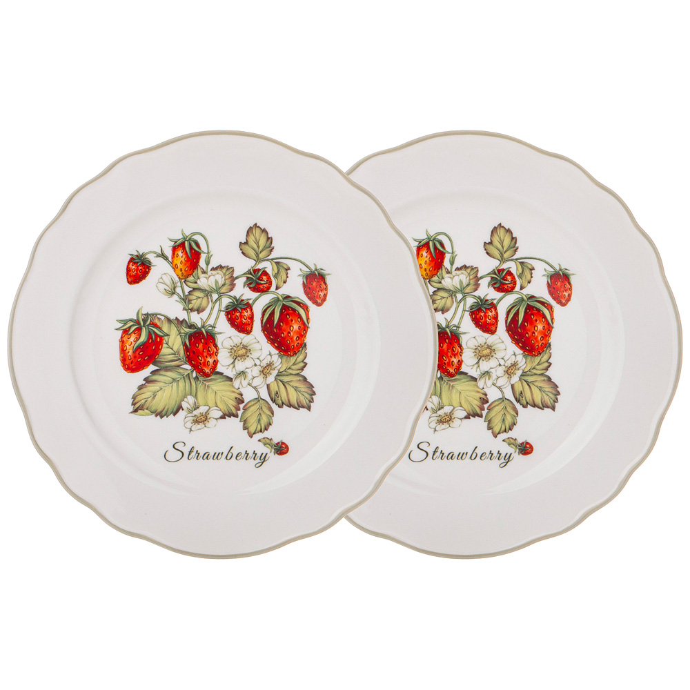

Набор тарелок закусочных lefard strawberry 2 штуки 20,5 см, Белый