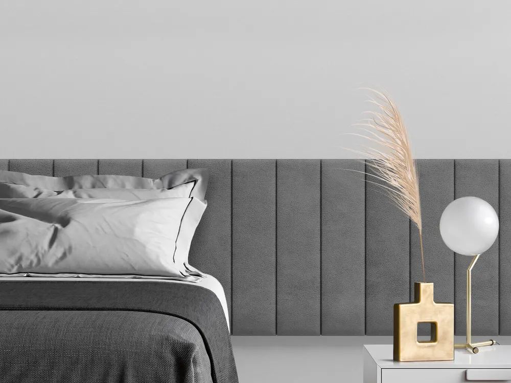 

Мягкое изголовье кровати Velour Grey 15х60 см 4 шт., Серый