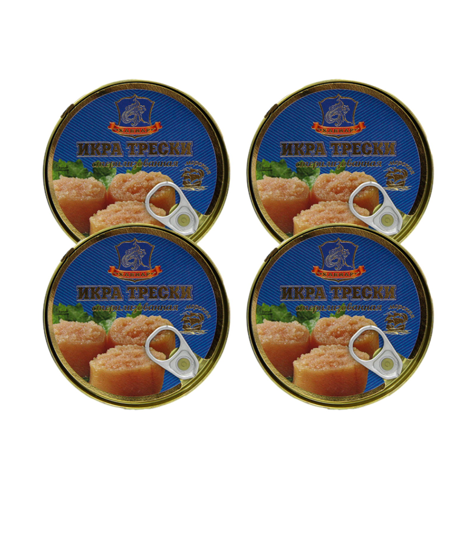 

Икра трески, Хавиар, ГОСТ, 4 шт. по 230 г, Икра трески