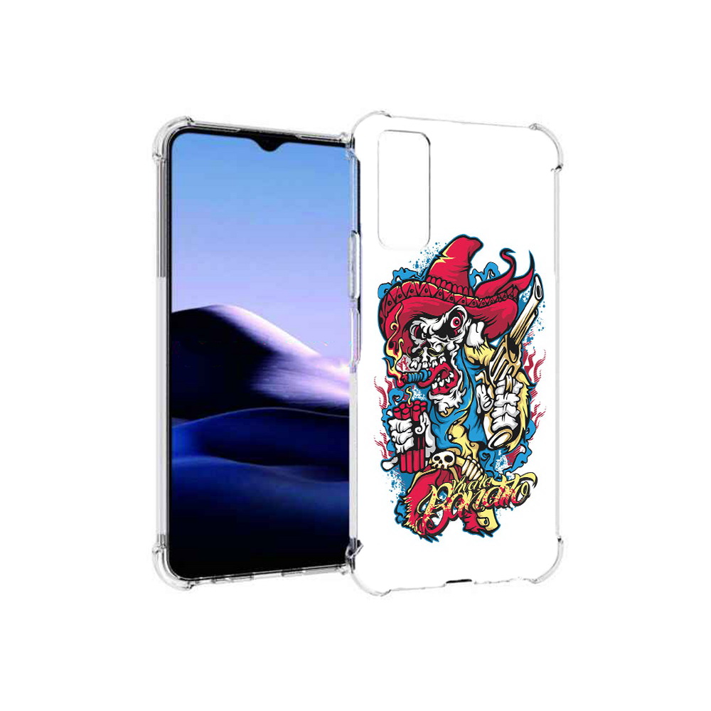 

Чехол MyPads Tocco для Vivo Y20 нарисованный скелет с писталетом (PT154038.379.513), Прозрачный, Tocco