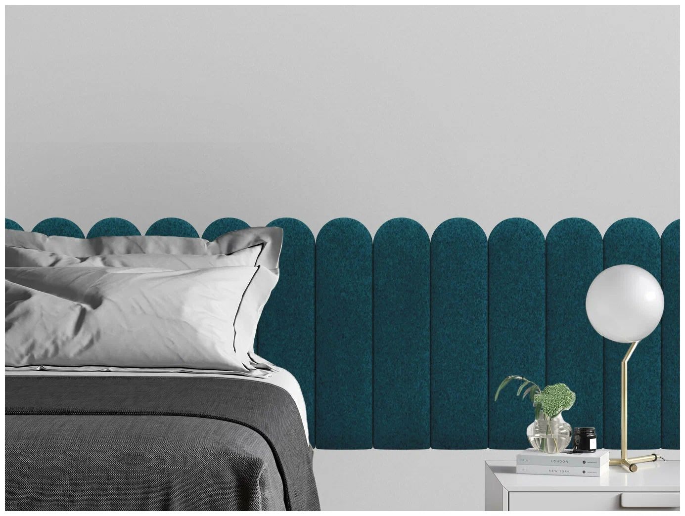 

Мягкое изголовье кровати Velour Green 15х60R см 2 шт., Зеленый