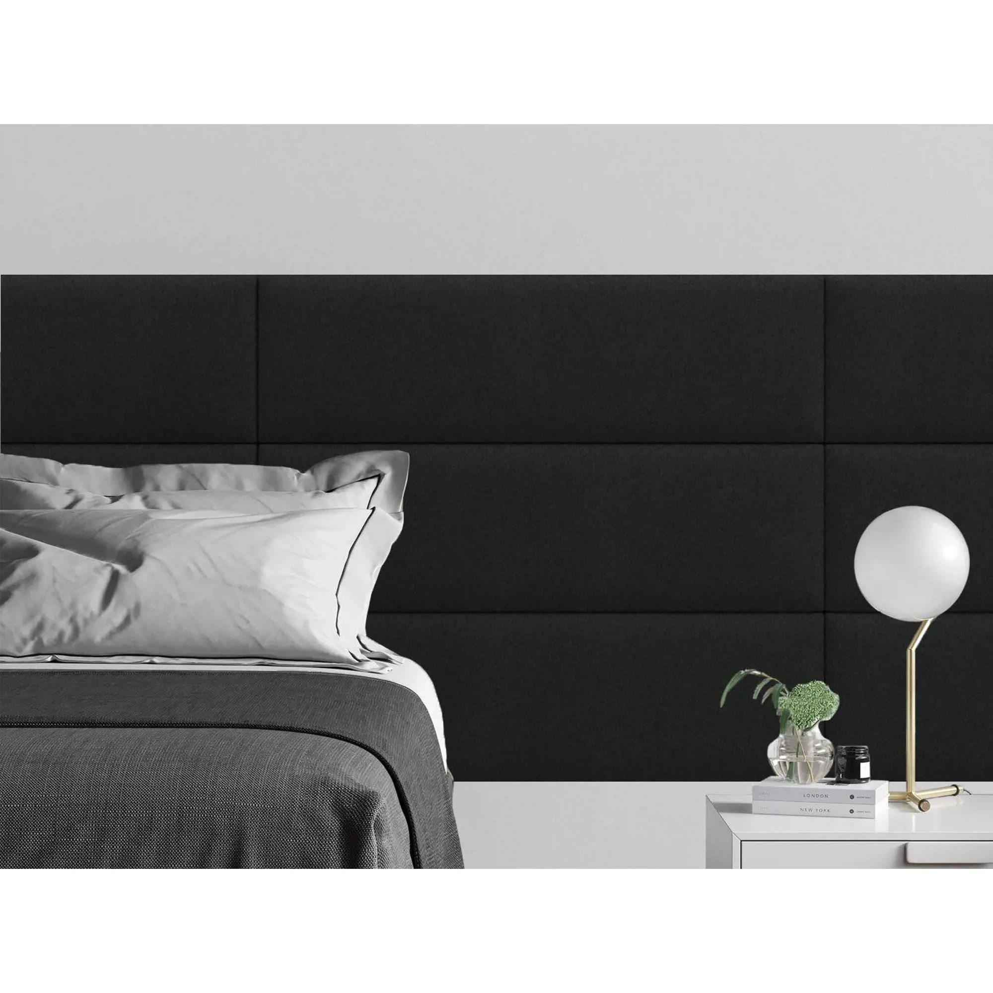 

Мягкое изголовье кровати Velour Black 30х100 см 1 шт., Черный