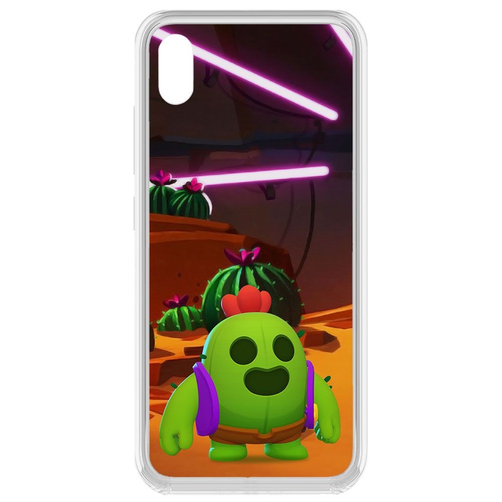 

Чехол-накладка Brawl Stars-Спайк для Vivo Y91c, Прозрачный