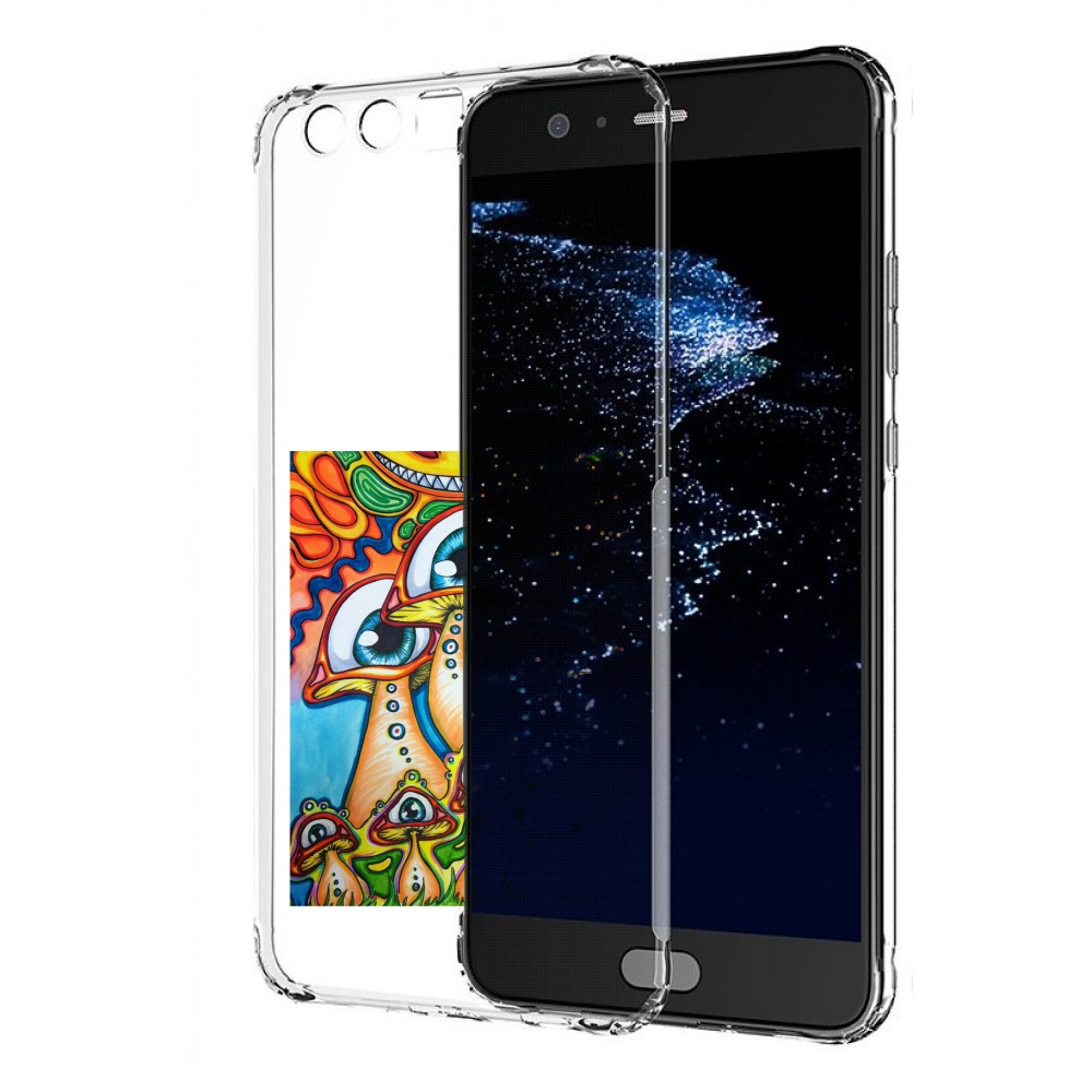 

Чехол бампер MyPads грибы с глазами для Huawei P10 Plus противоу, Прозрачный, Tocco