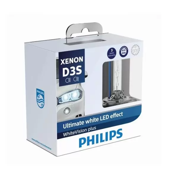 Ксеноновая лампа Philips D3S 35W +120% Xenon WhiteVision 2шт 42403WHV2X2
