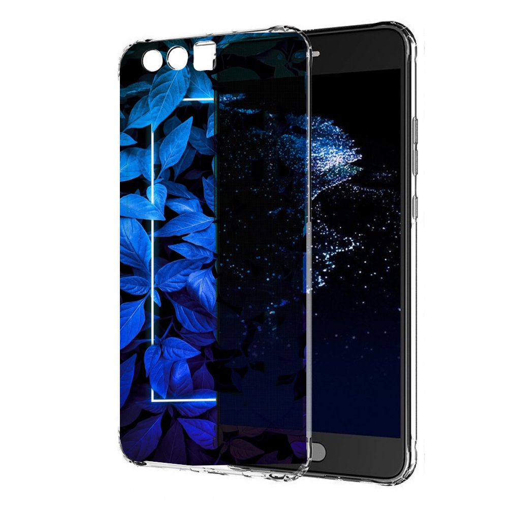 

Чехол бампер MyPads голубые цветочки неон для Huawei P10 Plus пр, Прозрачный, Tocco