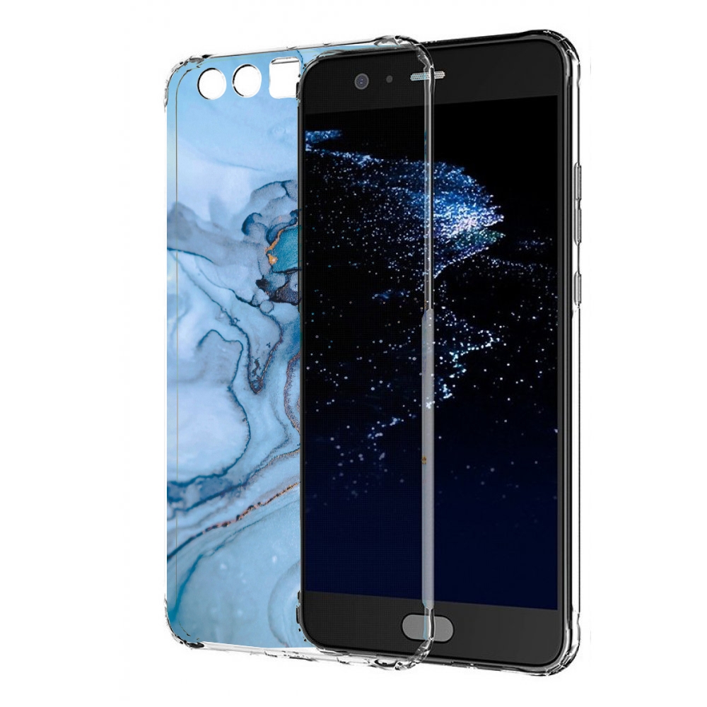 

Чехол бампер MyPads голубой мрамор для Huawei P10 Plus противоуд, Прозрачный, Tocco