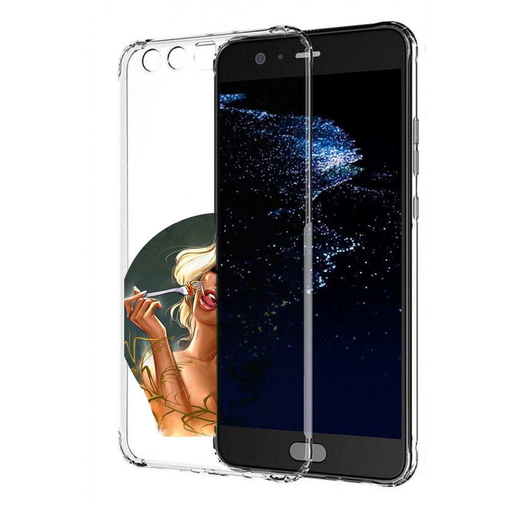 

Чехол бампер MyPads голодная-девушка-модель женский для Huawei P, Прозрачный, Tocco