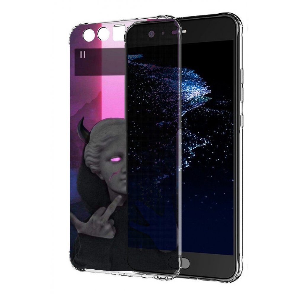 

Чехол бампер MyPads глитч-статуя для Huawei P10 Plus противоударный, Прозрачный, Tocco