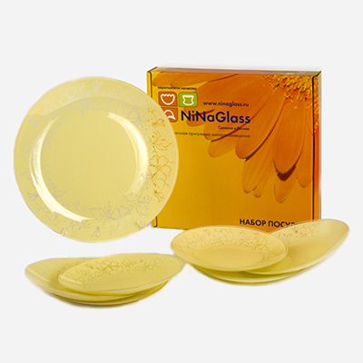 

Набор тарелок 7 пр. NiNaGlass 85-075 Лара, Желтый