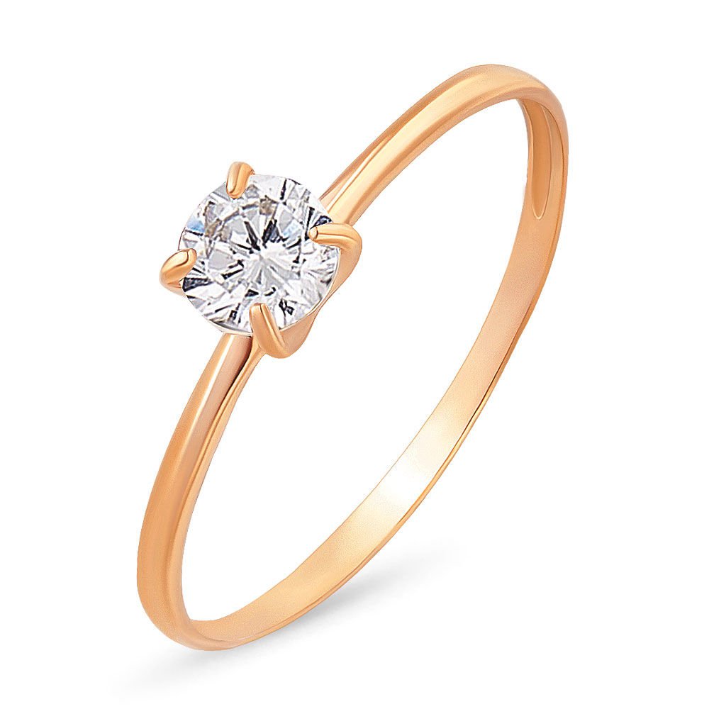 

Кольцо женское из красного золота с фианитом 585Gold 301002988, р, 301002988