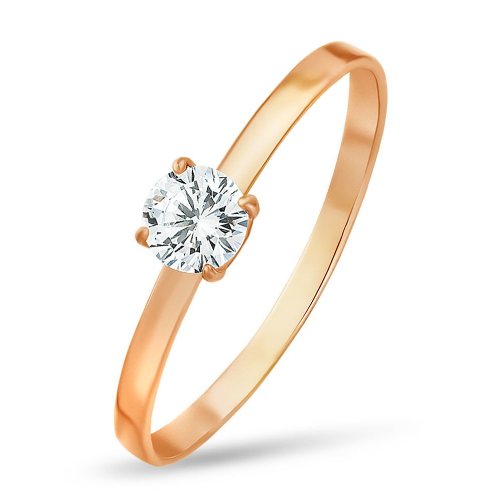 

Кольцо женское из красного золота с фианитом 585Gold 301002986, р, 301002986
