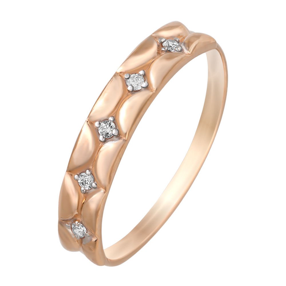 

Кольцо женское из красного золота с фианитом 585Gold 301007412, р, 301007412