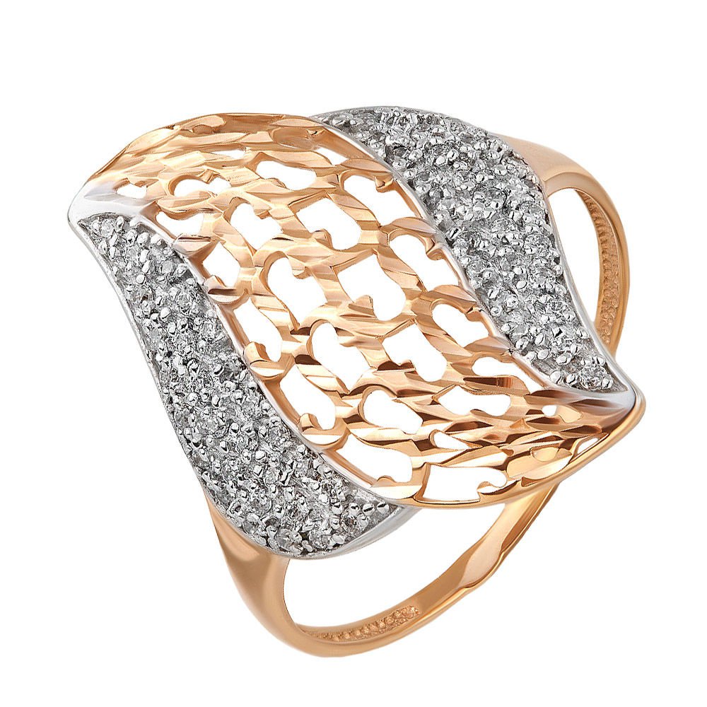 

Кольцо женское из красного золота с фианитом 585Gold 301002969, р. 22,5, 301002969