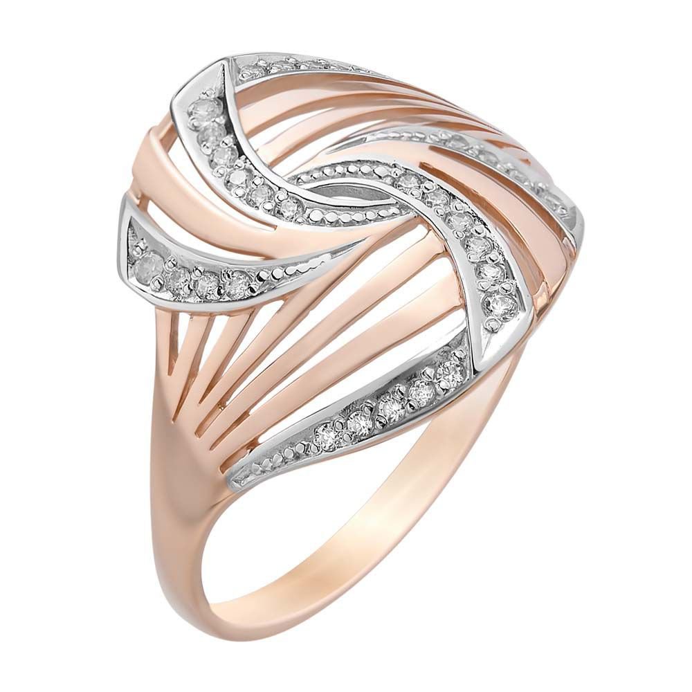 

Кольцо женское из красного золота с фианитом 585Gold 301002929, р, 301002929