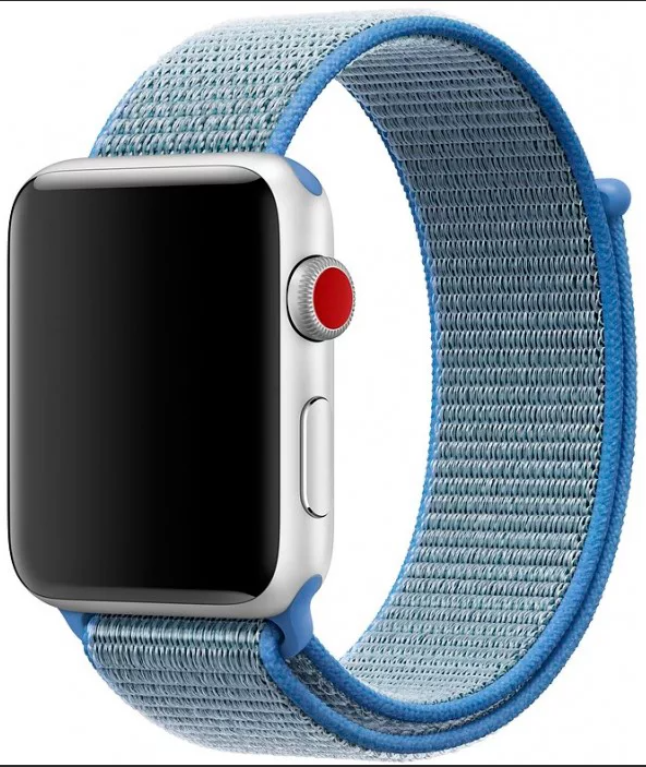 

Ремешок нейлоновый для Apple Watch 42/44мм (43), синяя хризантема, на липучке