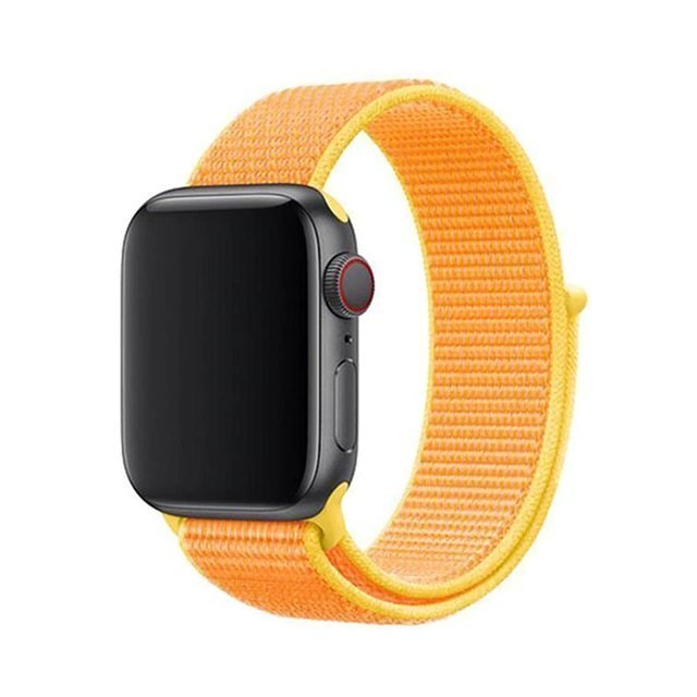 

Ремешок нейлоновый для Apple Watch 42/44мм (40), канареечно желтый, на липучке