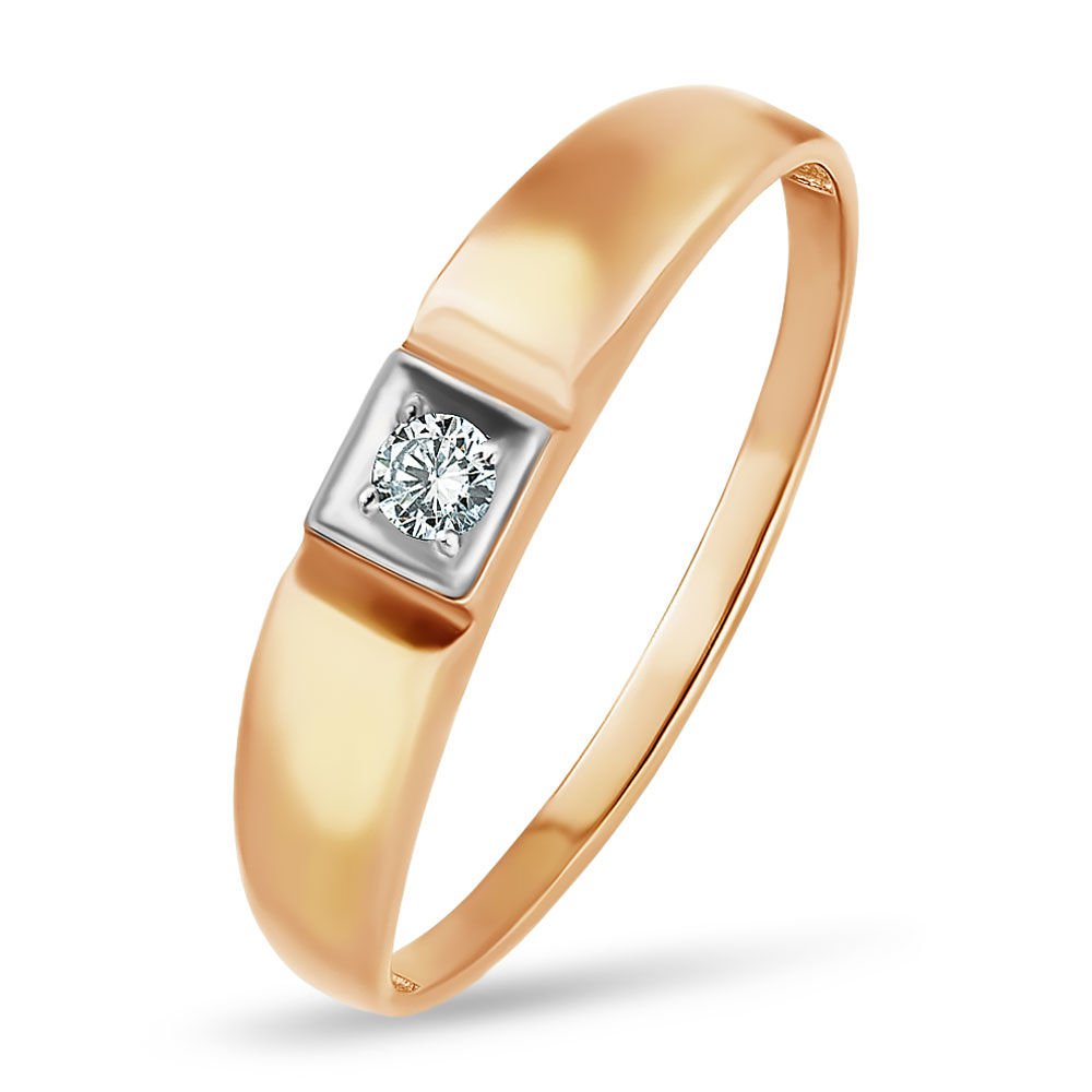 

Кольцо женское из красного золота с фианитом 585Gold 301002968, р. 22,5, 301002968