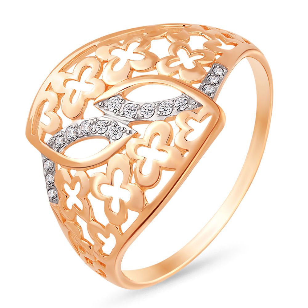 

Кольцо женское из красного золота с фианитом 585Gold 301002926, р. 19, 301002926