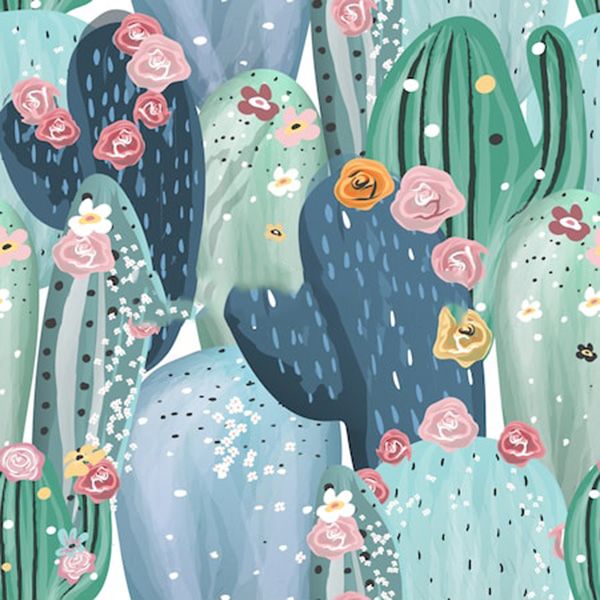 

Ткань мебельная с рисунком Павлин Кактусы микровелюр Kids 185 отрез 2м х 140см, Kids 185