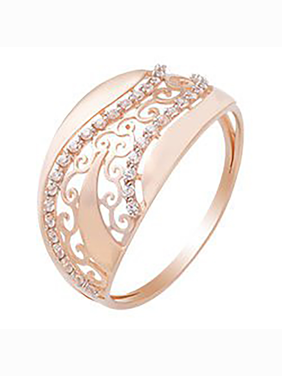 

Кольцо женское из красного золота с фианитом 585Gold 301007356, р, 301007356