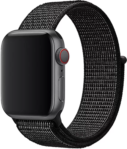 

Ремешок нейлоновый для Apple Watch 42/44мм (27), черный горизонтальный, на липучке