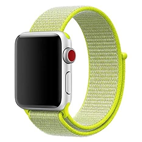 

Ремешок нейлоновый для Apple Watch 42/44мм (21), блестящий желтый, на липучке