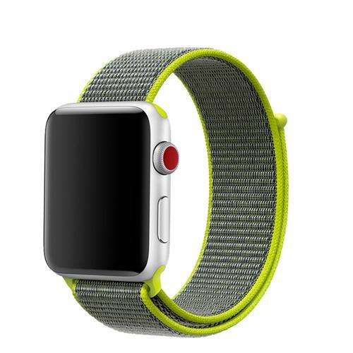 

Ремешок нейлоновый для Apple Watch 42/44мм (22), блестящий зеленый, на липучке
