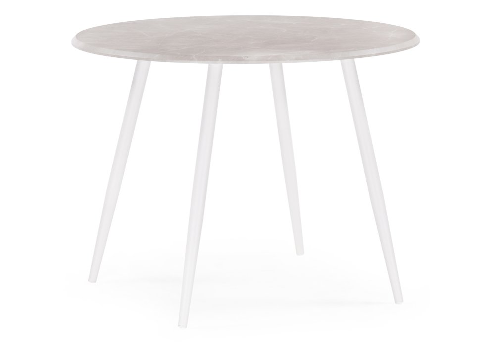 фото Деревянный стол woodville абилин 100х76 мрамор светло-серый/белый матовый