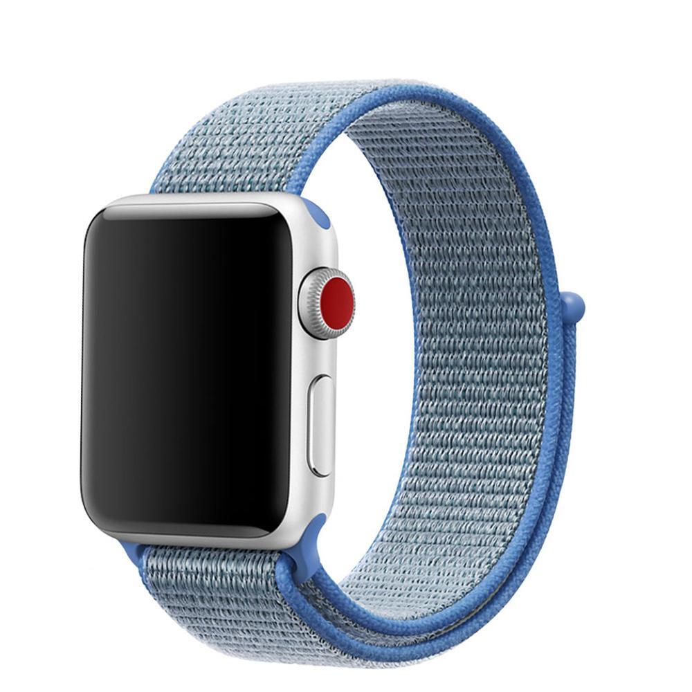

Ремешок нейлоновый для Apple Watch 42/44мм (20), серо-голубой, на липучке