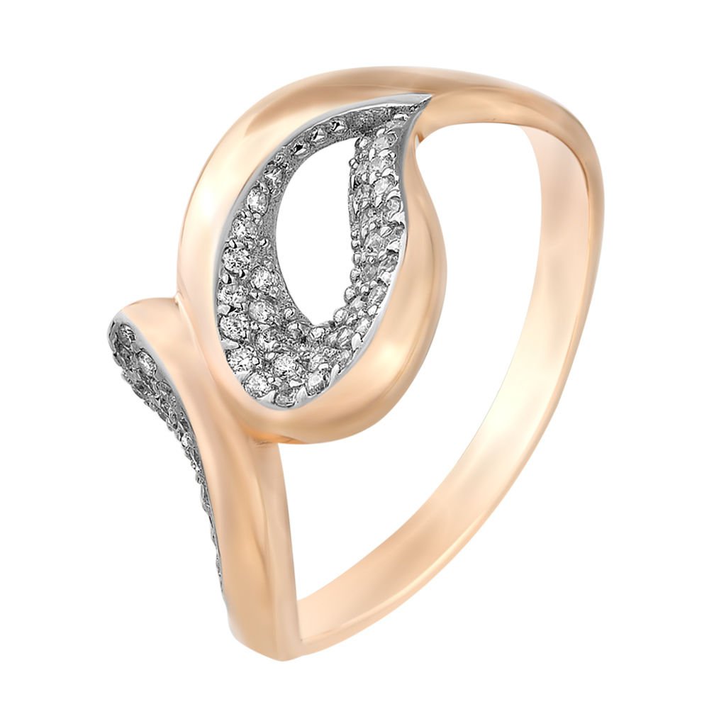 

Кольцо женское из красного золота с фианитом 585Gold 301002961, р, 301002961