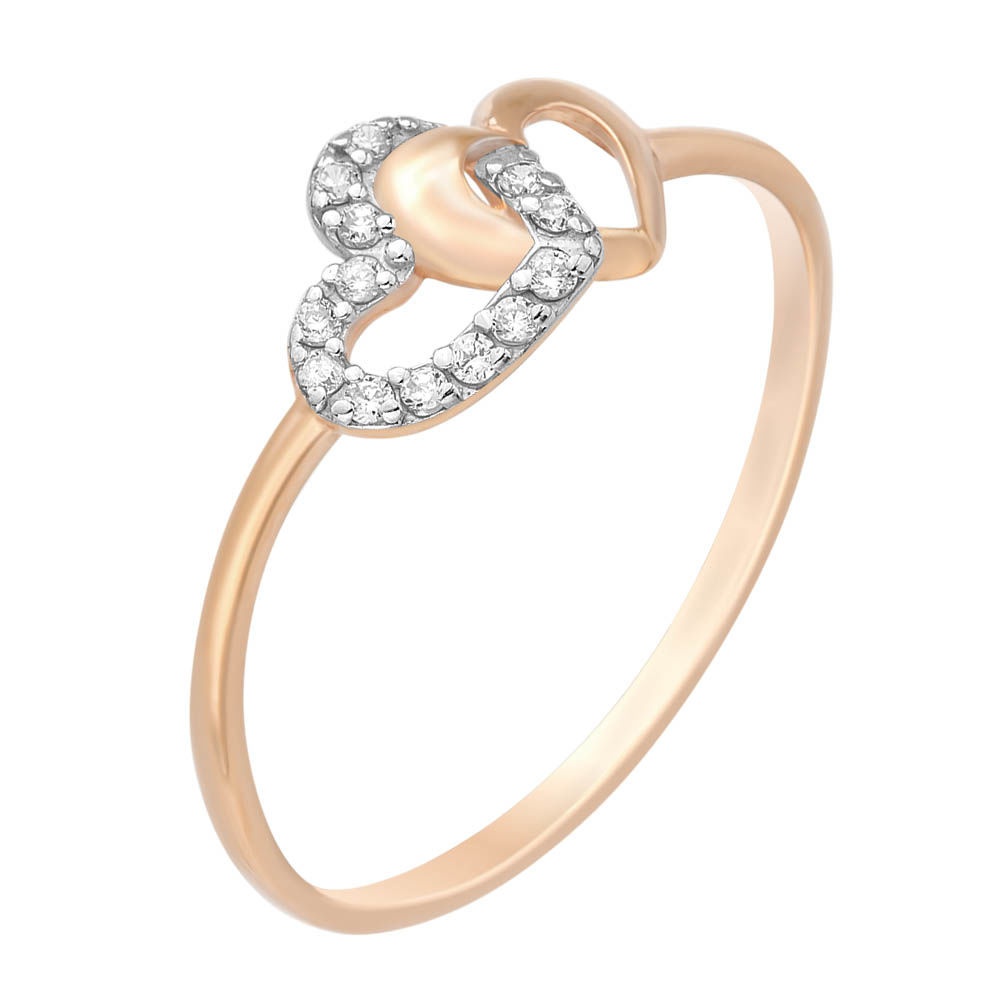 

Кольцо женское из красного золота с фианитом 585Gold 301011511, р, 301011511