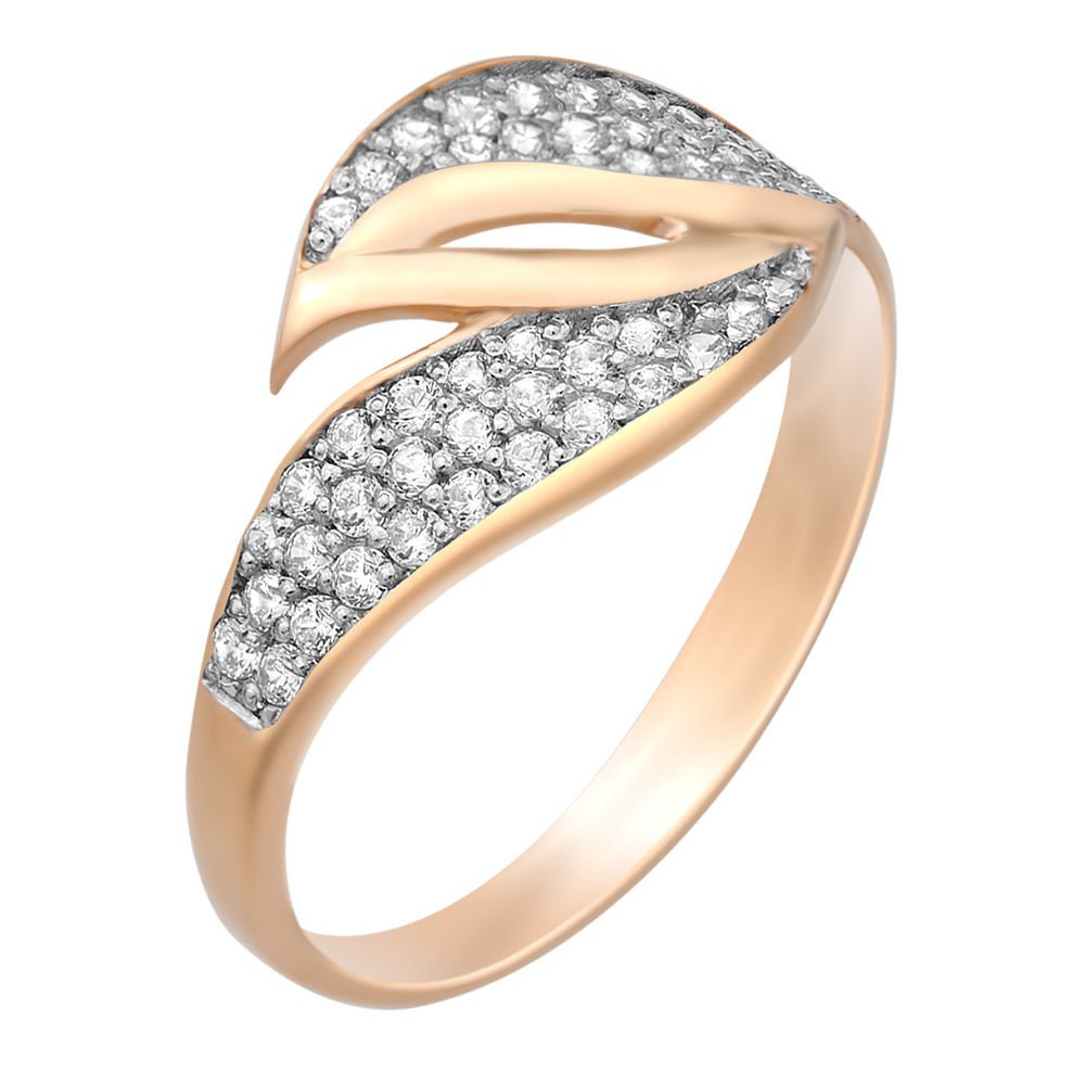 

Кольцо женское из красного золота с фианитом 585Gold 301007205, р, 301007205