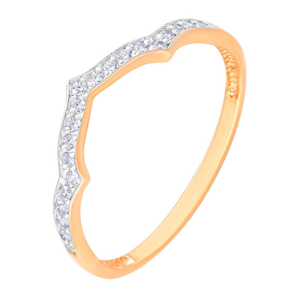 

Кольцо женское из красного золота с фианитом 585Gold 301002936, р, 301002936