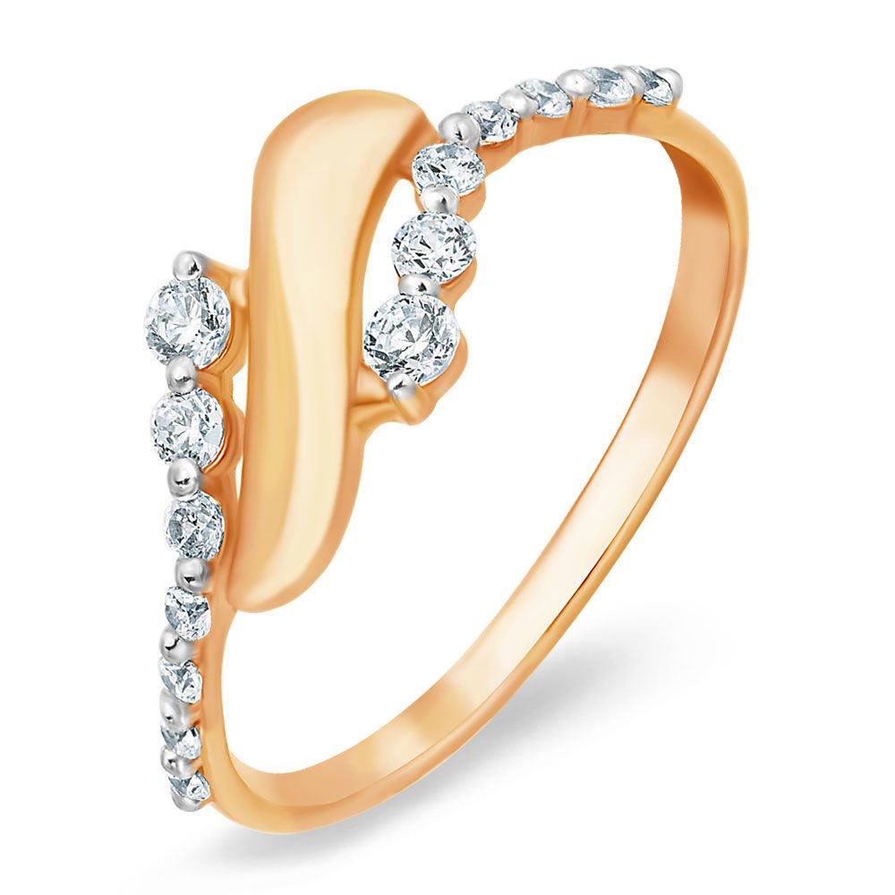 

Кольцо женское из красного золота с фианитом 585Gold 301007177, р, 301007177