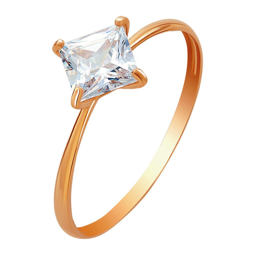 

Кольцо женское из красного золота с фианитом 585Gold 301007163, р, 301007163