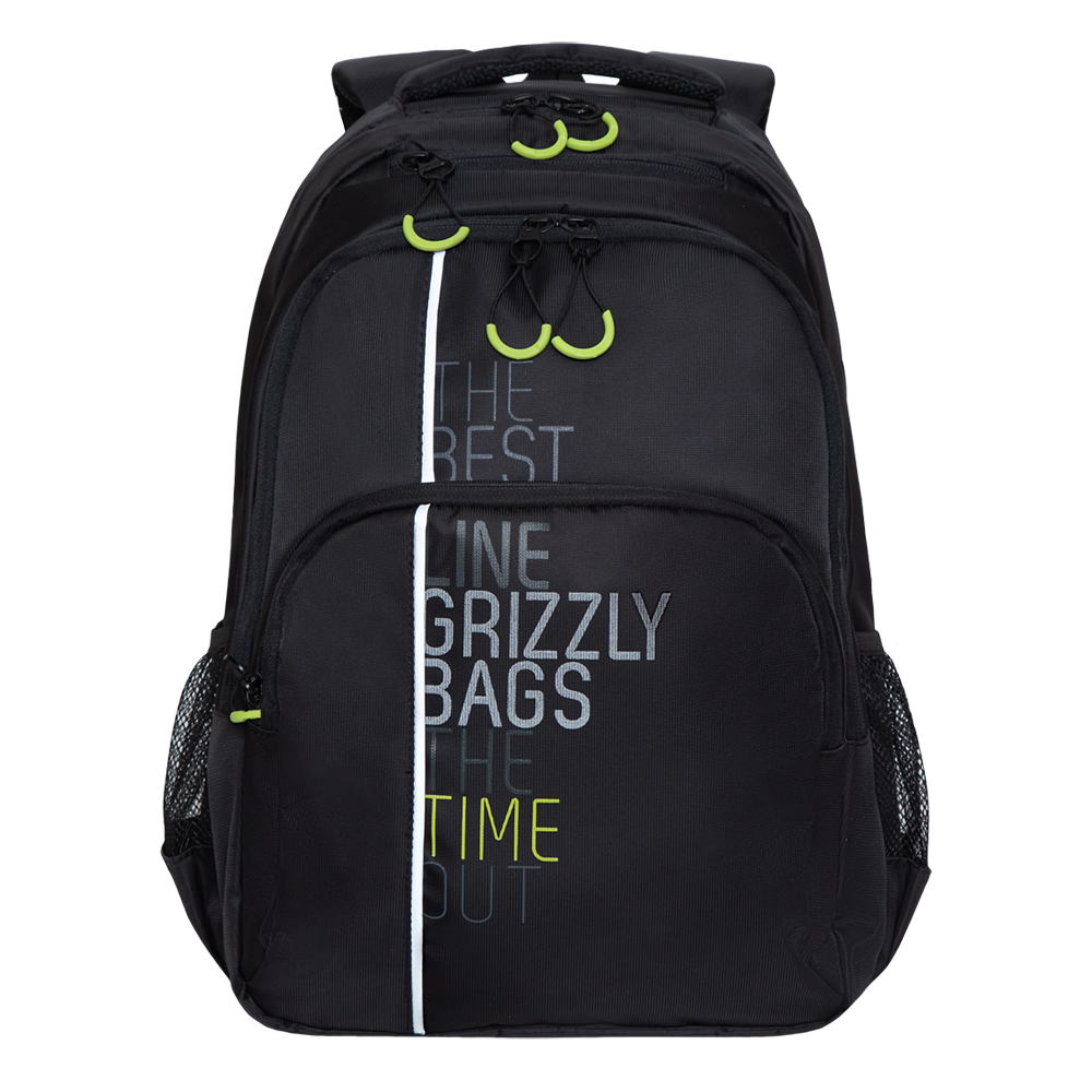 

Рюкзак Grizzly школьный для мальчика, RU-030-31m/2, черный-салатовый, RU-030-31m