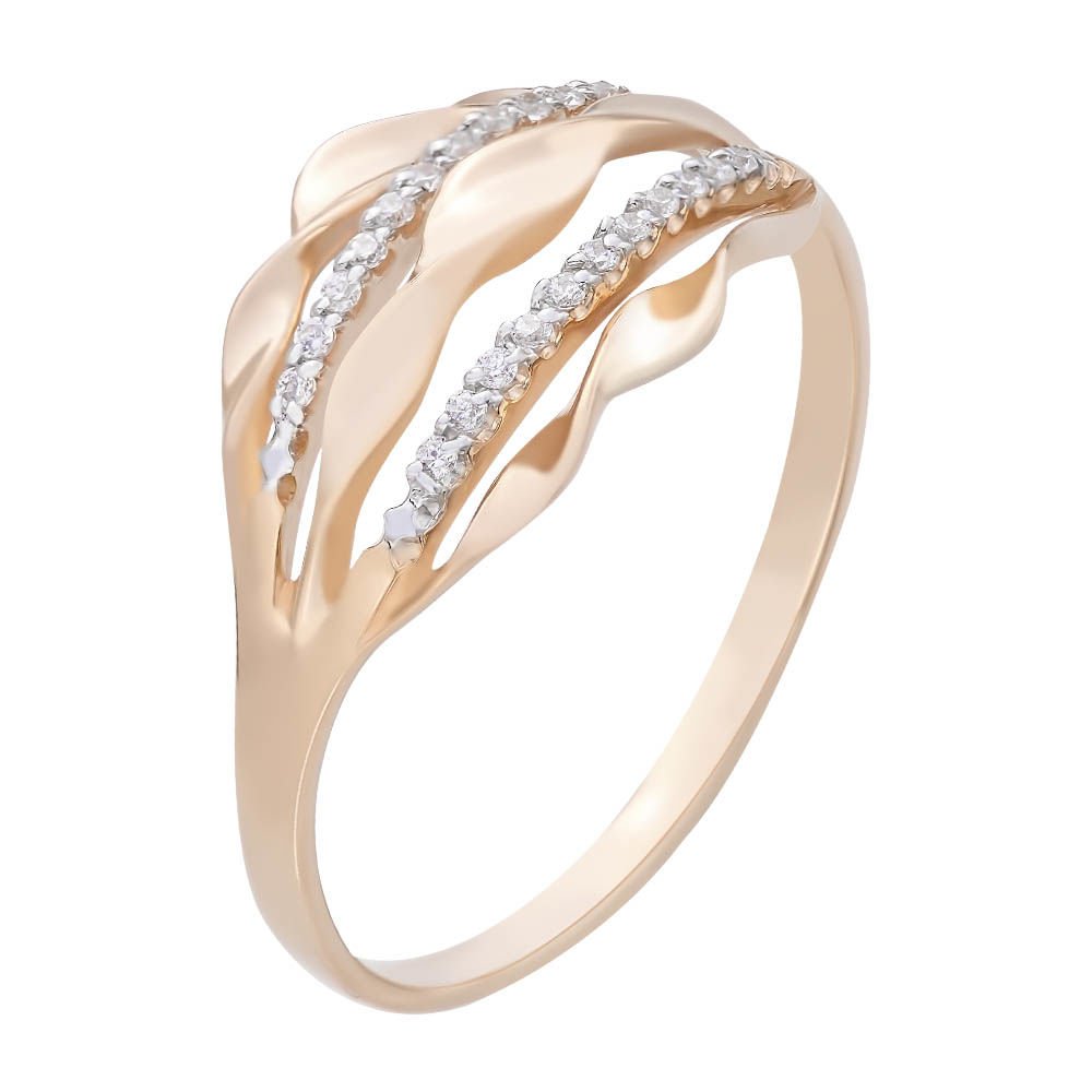 

Кольцо женское из красного золота с фианитом 585Gold 301007152, р, 301007152