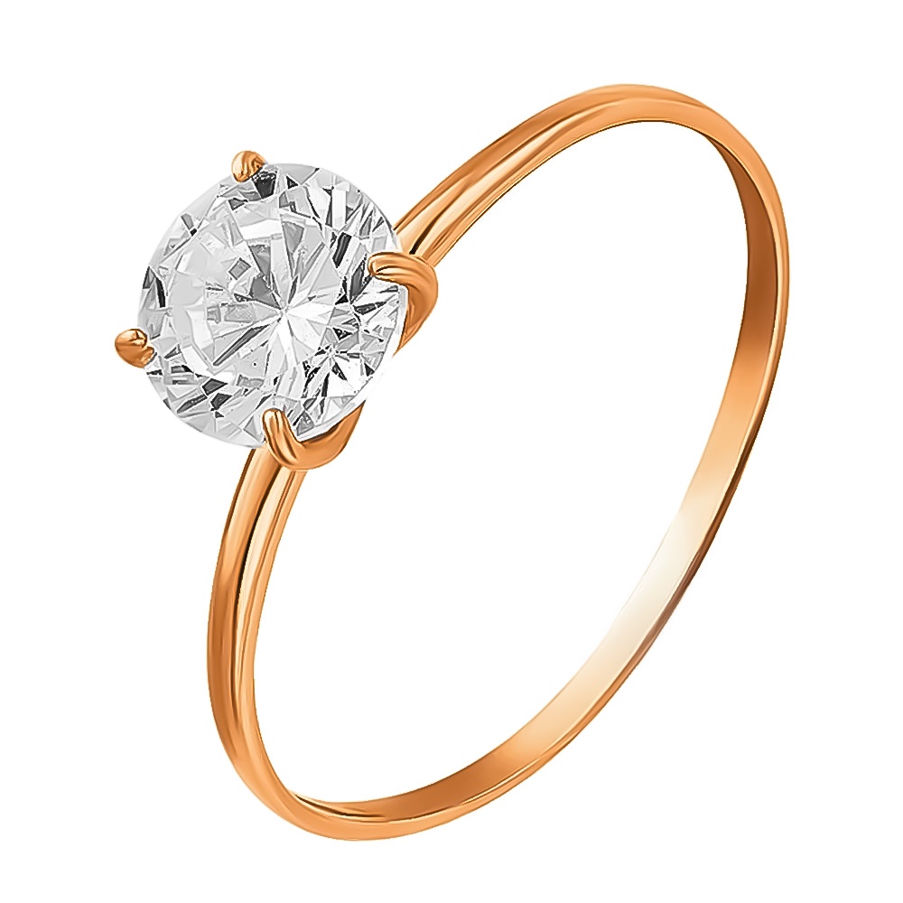 

Кольцо женское из красного золота с фианитом 585Gold 301002932, р. 17, 301002932