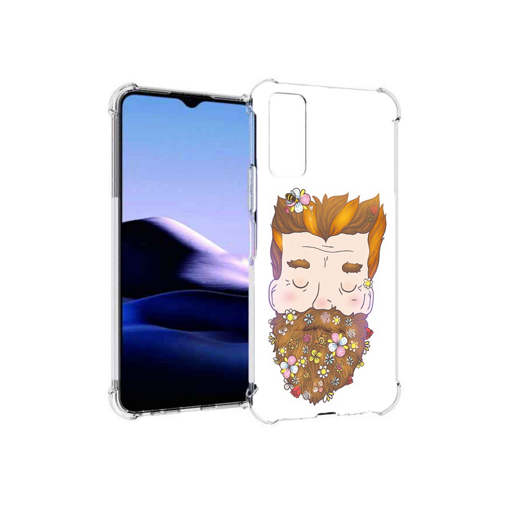 

Чехол MyPads Tocco для Vivo Y20 мужчина с цветами в бороде (PT154038.379.489), Прозрачный, Tocco