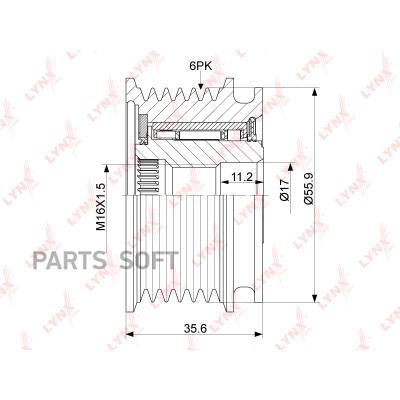 фото Lynxauto pa1037 муфта обгонная шкива генератора