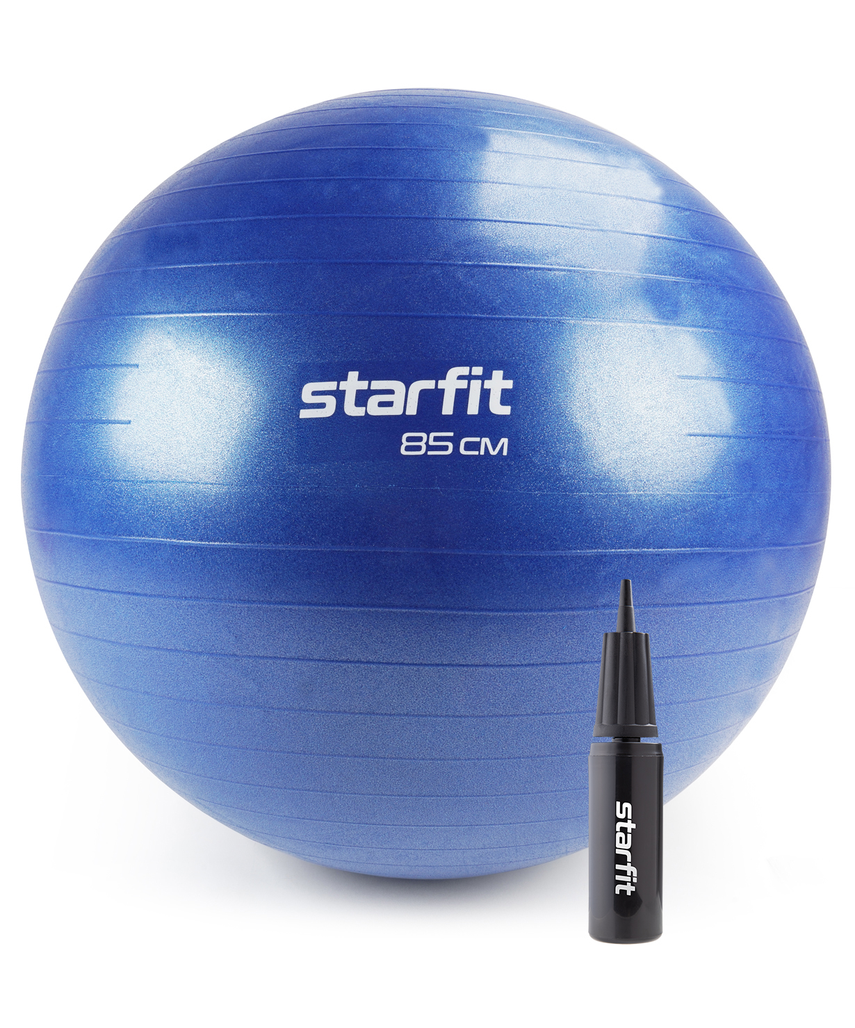 фото Фитбол starfit gb-109 85 см, 1500 гр, антивзрыв, с ручным насосом, темно-синий