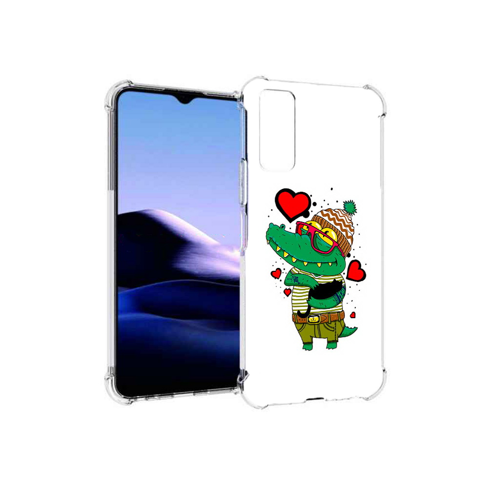 

Чехол MyPads Tocco для Vivo Y20 Влюбленный крокодил (PT154038.379.48), Прозрачный, Tocco