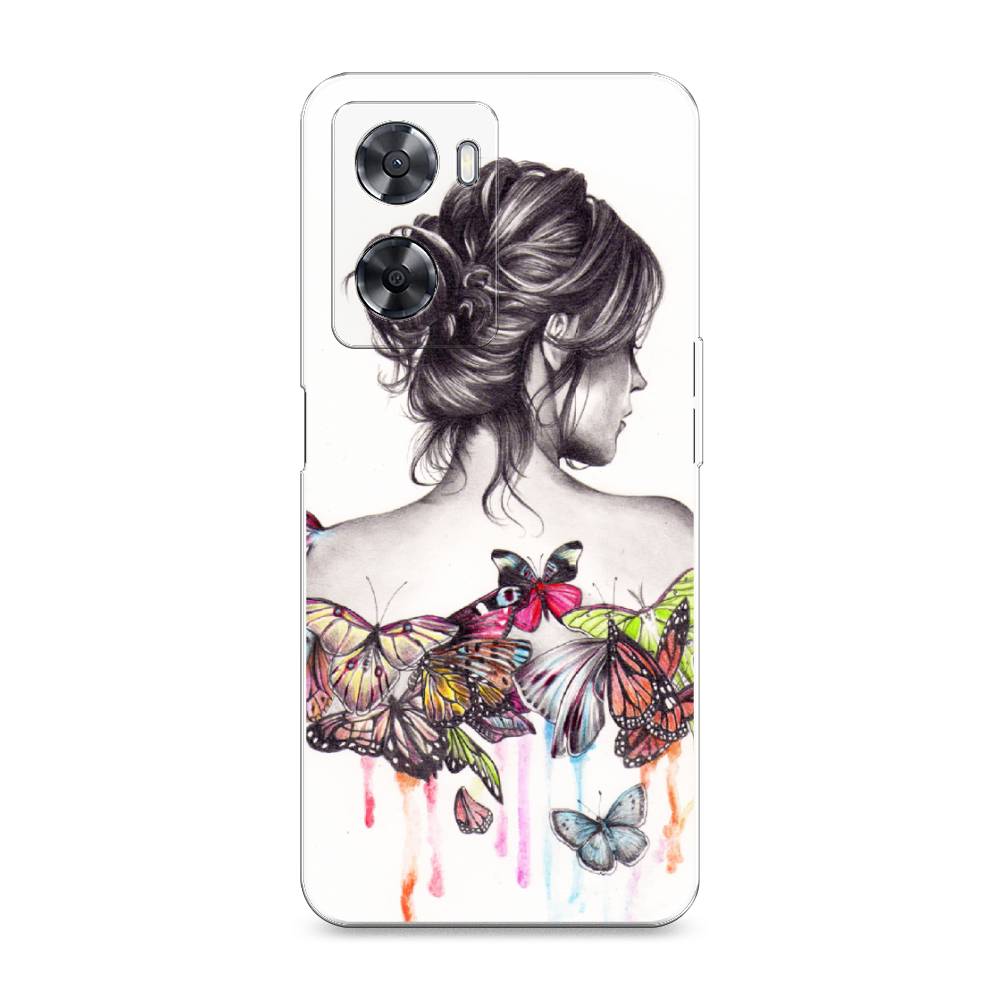 фото Чехол awog для oppo a57s "девушка с бабочками"