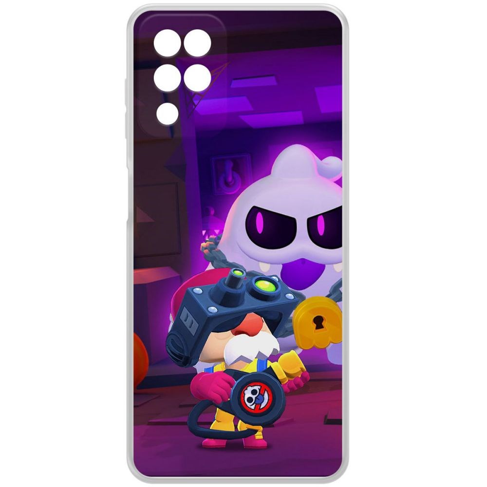 

Чехол-накладка Brawl Stars-Охотник за Скуиками Гэйл для Samsung Galaxy A12 (A125), Прозрачный