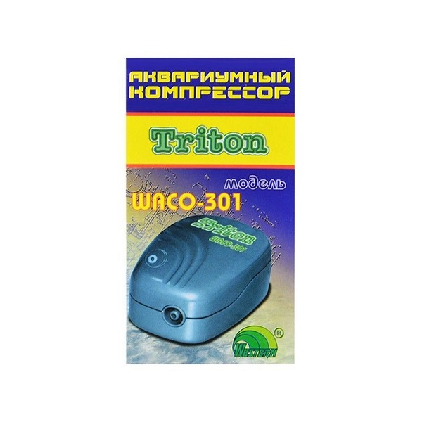 Компрессор для аквариума Triton WACO-301, с регулятором, 2.5 Вт, 1.5 л/мин