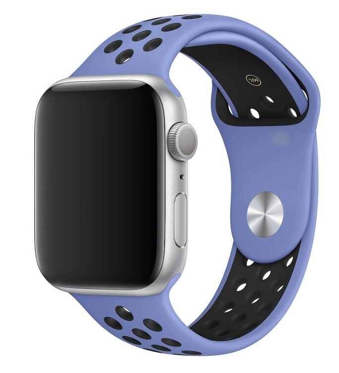 

Ремешок силиконовый перфорированный NK для Apple Watch 42/44мм (31), сиреневый+черный