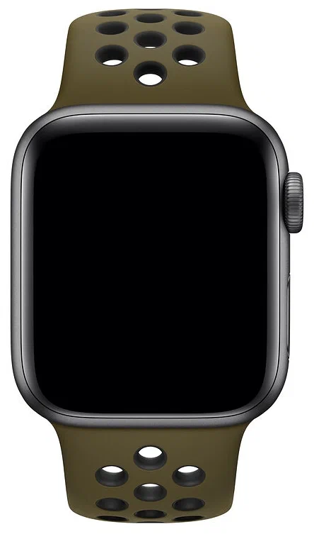 

Ремешок силиконовый перфорированный NK для Apple Watch 42/44мм (32), хаки, на кнопке